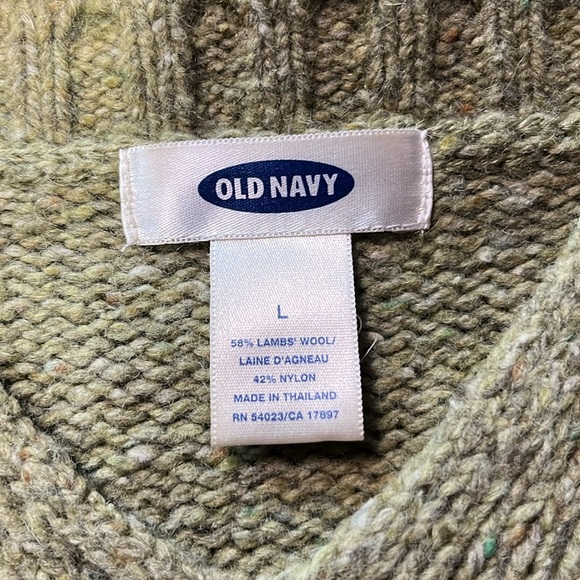Old Navy sage green wool sweater size large - Picture 2 of 2